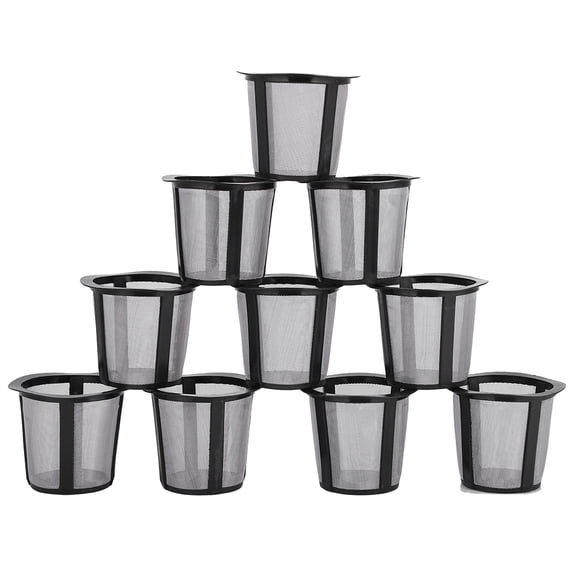 Gold Mesh Coffee K-Cup Filters, Non-Toxic & Dishwasher Safe, Reusable to Reduce Waste, Compatible with Keurig My K Cup (Set of 10PCS)