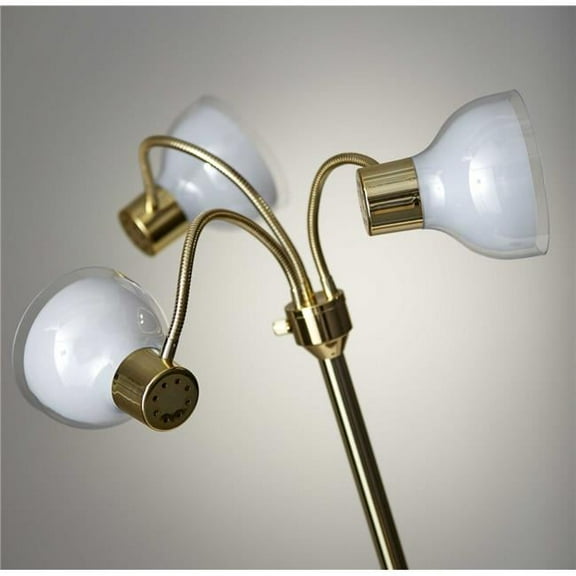 Gold Metal 3-Arm Floor Lamp, 30 x 30 x 69 in.
