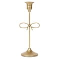 thumbnail image 1 of Home Decor Collection Sterling & Noble Home Gold Metal 9.06" Taper Tabletop Indoor Candle Holder, with Bow Accent, 1 of 16