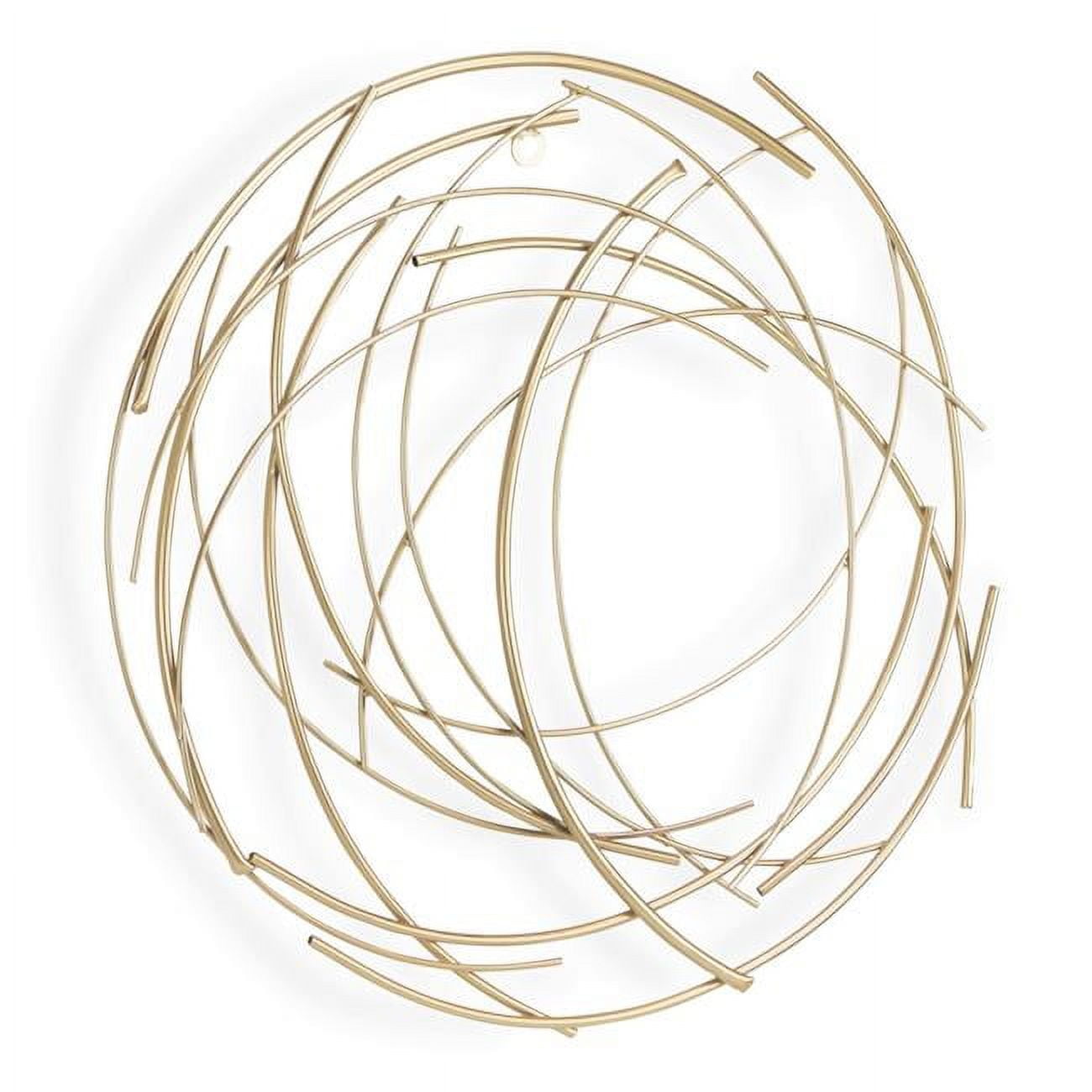 Gold Metal Abstract Round Hanging Wall Art Decor