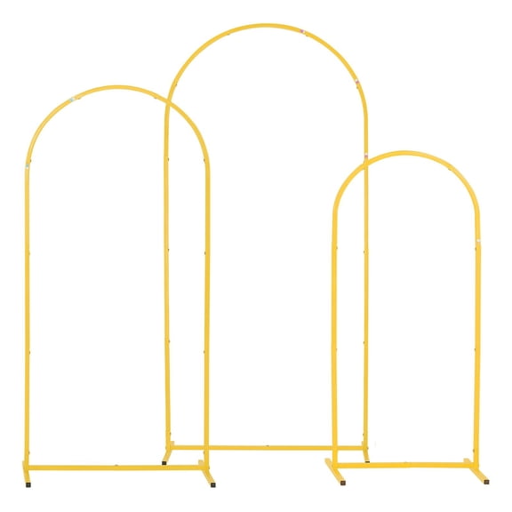 Gold Metal Arch Backdrop Stand Set of 3 6/5/4 Ft Wedding Birthday Party Decoration Easy Assembly