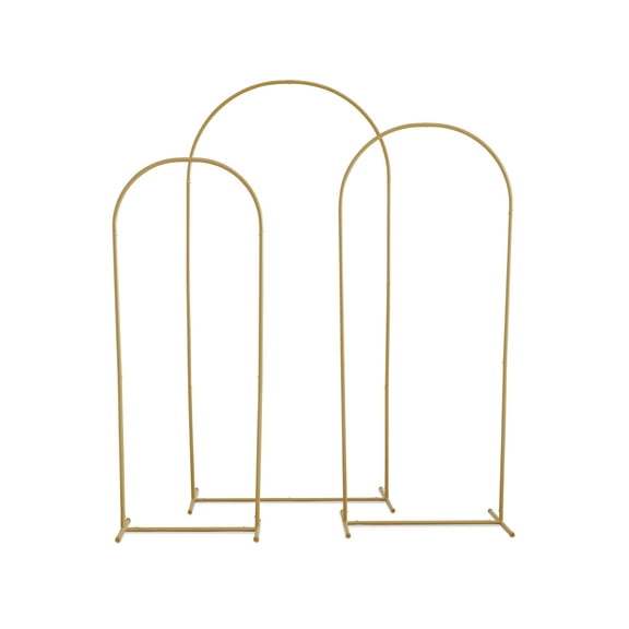 Gold Metal Backdrop Arches - Set of 3 by Celebrate It Decorative Frame Set for Balloons - Flowers & Photo Backdrops for Weddings - Baby Showers & Events