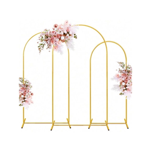 Gold Metal Balloon Arch Stand 6FT/6.6FT/7.2FT - Heavy-Duty Reusable Backdrop Frame With Stable Base For Wedding, Birthday, B Aby Shower Banquet Decorations (Easy Assembly)