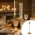 thumbnail image 1 of Gold Metal Candle Holders Set | 1-Piece Taper Candlesticks for Wedding Christmas Party Dining Table Centerpiece Decor | 9.84", 7.87", 6.50" Heights, 1 of 9