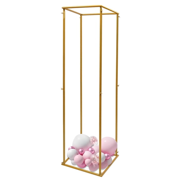 Gold Metal Column Flower Stand Wedding Party Backdrop Decor Rack