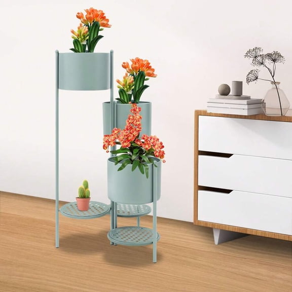 Gold Metal Corner Plant Stand With Tiered Shelves For Multiple Plants Home Decor Living Room Balcony Garden