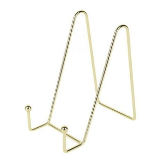Mocoosy 2 Pack 6 Inch Gold Plate Stands for Display, Metal Square