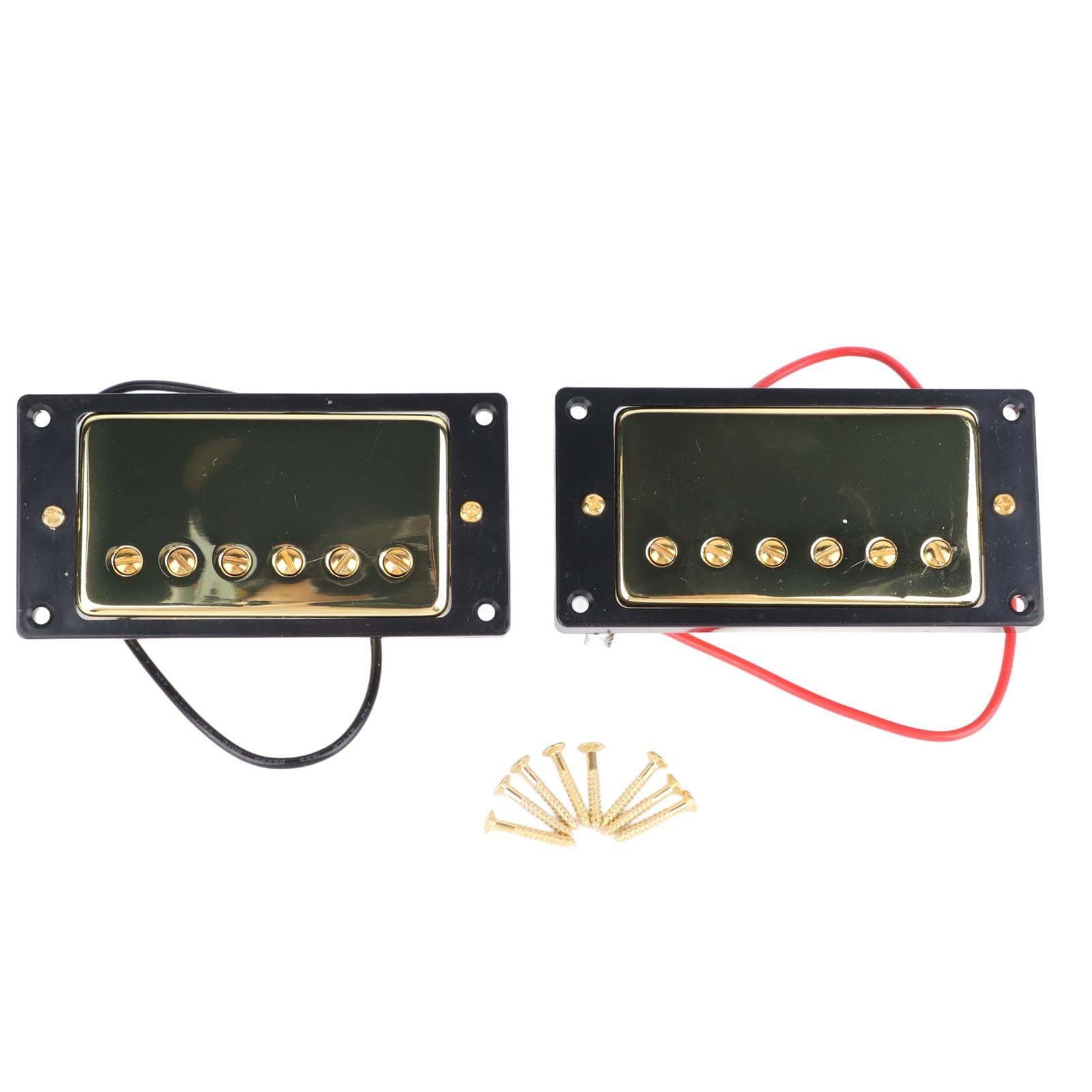 Gold Metal Double Coil Electric Guitar Pickup for LP Black Frame