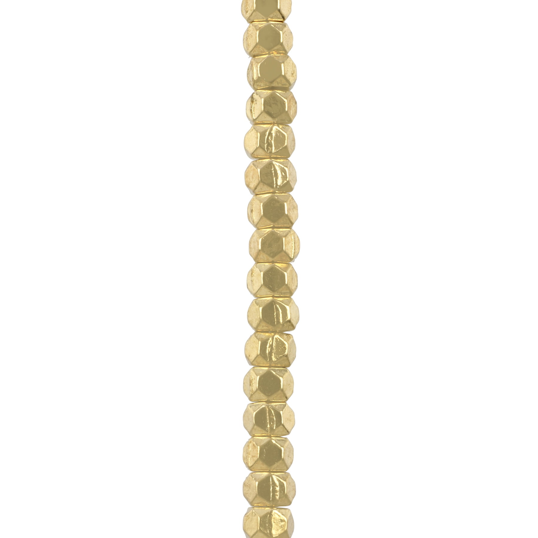 Gold Metal Faceted Cube Beads by Bead Landing™