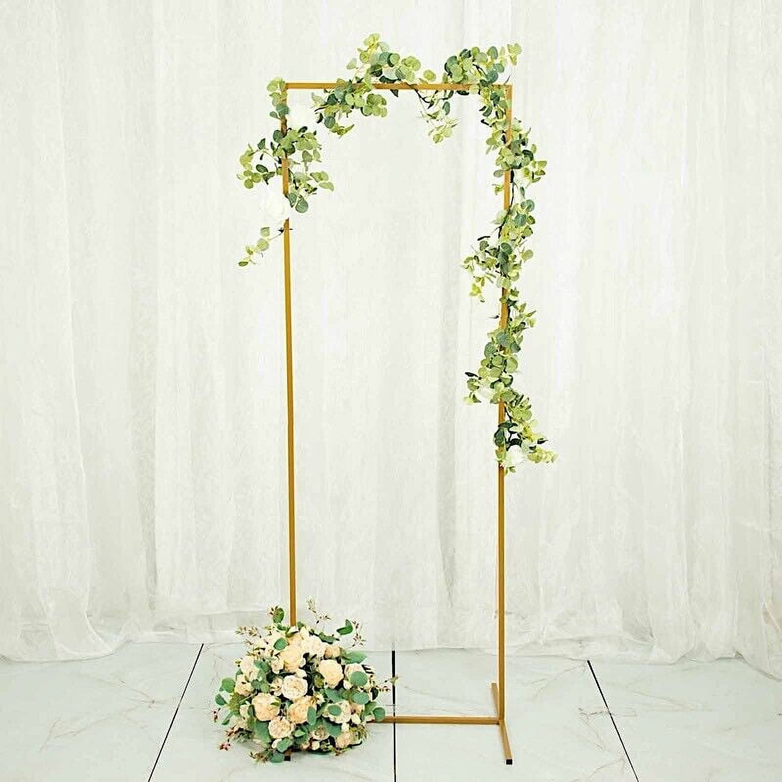 Gold Metal Floral Display Frame Rectangular Backdrop STAND Arch Party ...