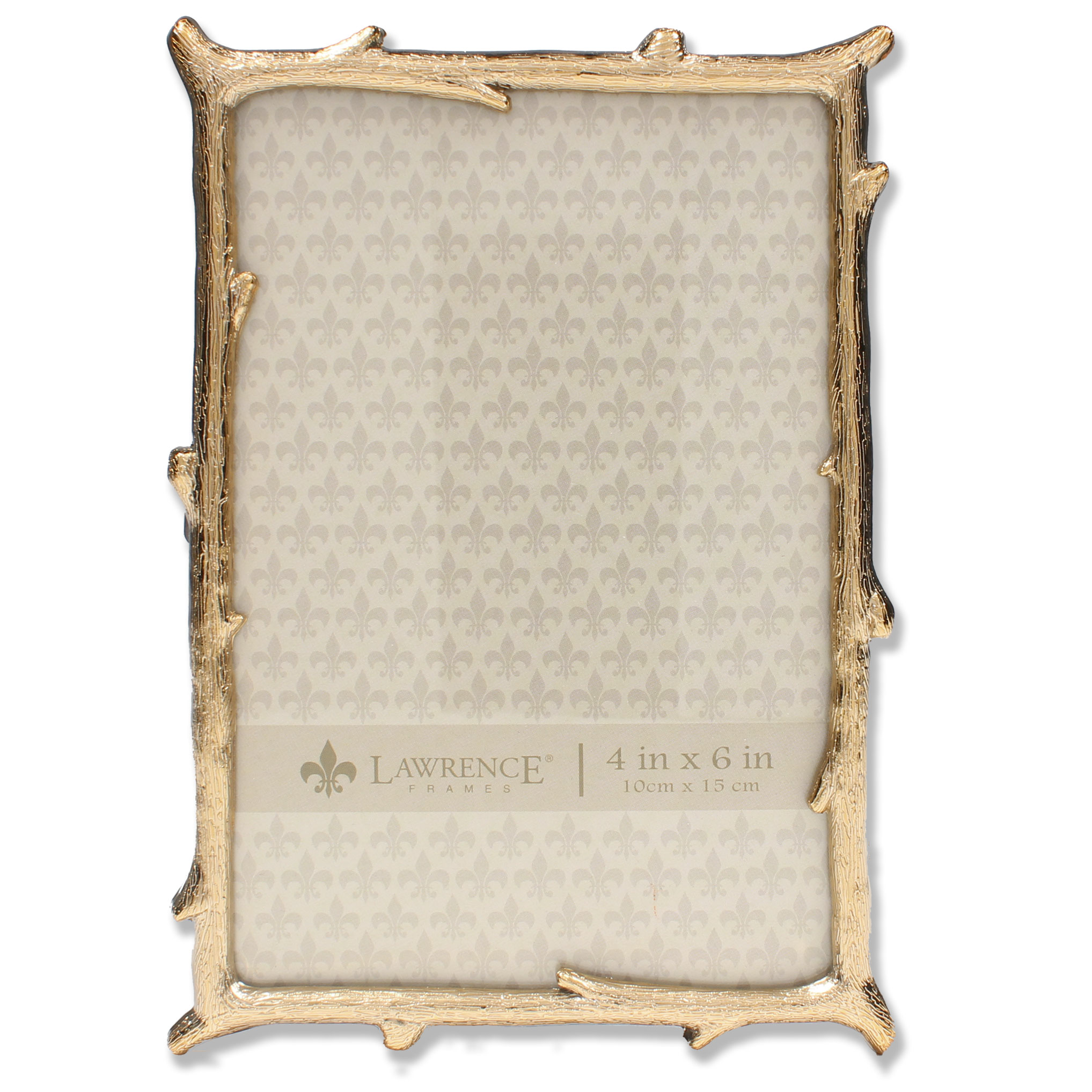 Lawrence Frames Fotolijst 10x10 Cm - Rond Touw Design In Goud Metaal - Met Standaard & Ophangsystem