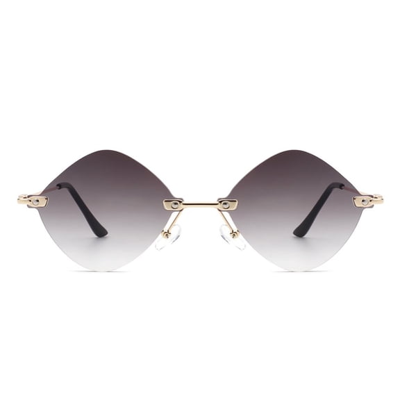 Gold Metal Frame Sunglasses - Gradient Lens UV Protection Elegant Daily & Outdoor Eyewear