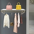 thumbnail image 1 of Gold Metal Garment Clothes Rack Clothing Rack Clothes Wall Shelf Hanger Display, 1 of 12