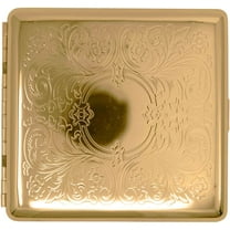 Gold Metal-Plated Cigarette Case & Stash Box (Full Pack - King Size Cigarettes)