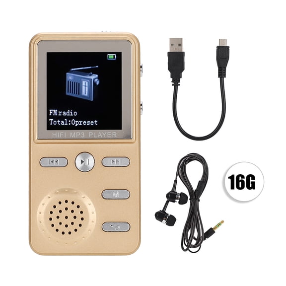 Gold Metal Portable 1.41 Inch LCD Display Screen HIFI Lossless MP3 Music Video Player(16GB)