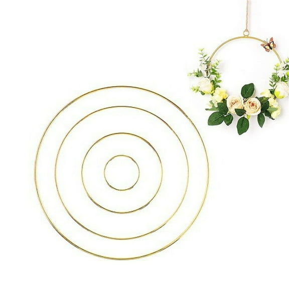 Gold Metal Rings Wall Hanging Diy Lace Ring for Wedding Garland Decoration Elegant and Durable Handcrafted Ornament for Home Decor and Event Styling AKLJWH