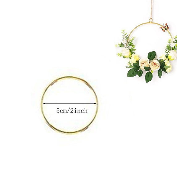 Gold Metal Rings Wall Hanging Hoops for DIY Dream Catcher Wreath Macrame | Craft Rings for Wedding Garland Decoration - 5CM/10CM/15CM/20CM