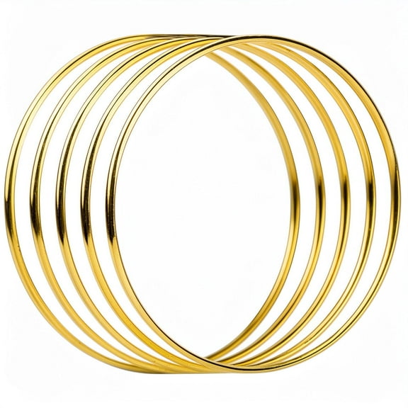 Gold Metal Rings for Crafts, Macrame Hoops for DIY Wall Hanging Dream Catcher Metal Floral Hoop for Weddings (5 Pieces, 2 Inch)