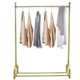 thumbnail image 1 of Gold Metal Single Rail Clothes Hanger Garment Display Rack Portable Free Stand Modern Metal Clothes Rack Retail Display Clothes Rack Freestanding Rack Hanger Gold Metal Garment Rack Clothes Rack, 1 of 3