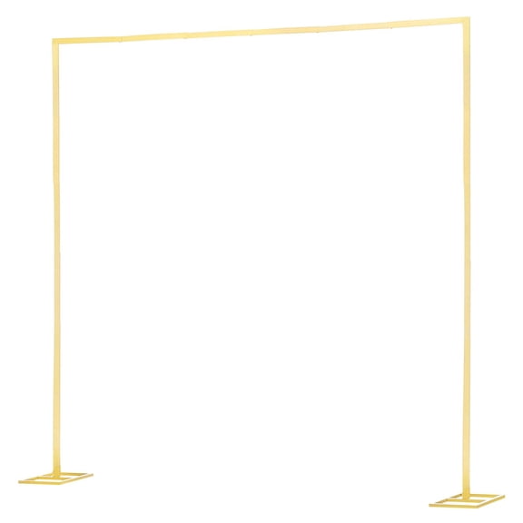Gold Metal Square Arch Backdrop Stand, 8x8 ft, Easy Assembly, for Wedding Birthday Graduation Party Ceremony Holiday