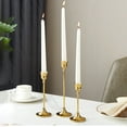 thumbnail image 1 of Gold Metal Taper Candlestick Holder Set, Decorative Candle Sticks for Wedding, Christmas Party, Dining Table Centerpiece Decor, 3-Piece, 1 of 8