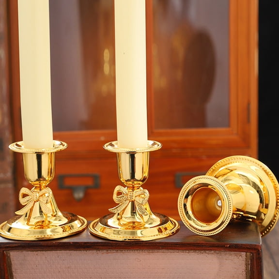 Gold Metal Tealight Candle Holder, Modern Christmas Table Decor for Holiday Centerpiece, Romantic Candlelight Dinner, 2.76 Inch golden