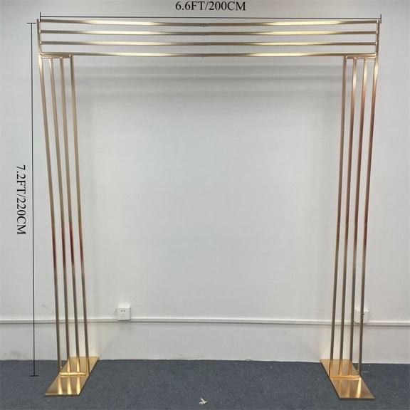Gold Metal Wedding Arch Backdrop Stand, Geometric Frame for Ceremony, Party, Event Decor