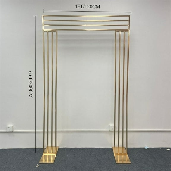 Gold Metal Wedding Arch Backdrop Stand, Geometric Frame for Ceremony, Party, Event Decor