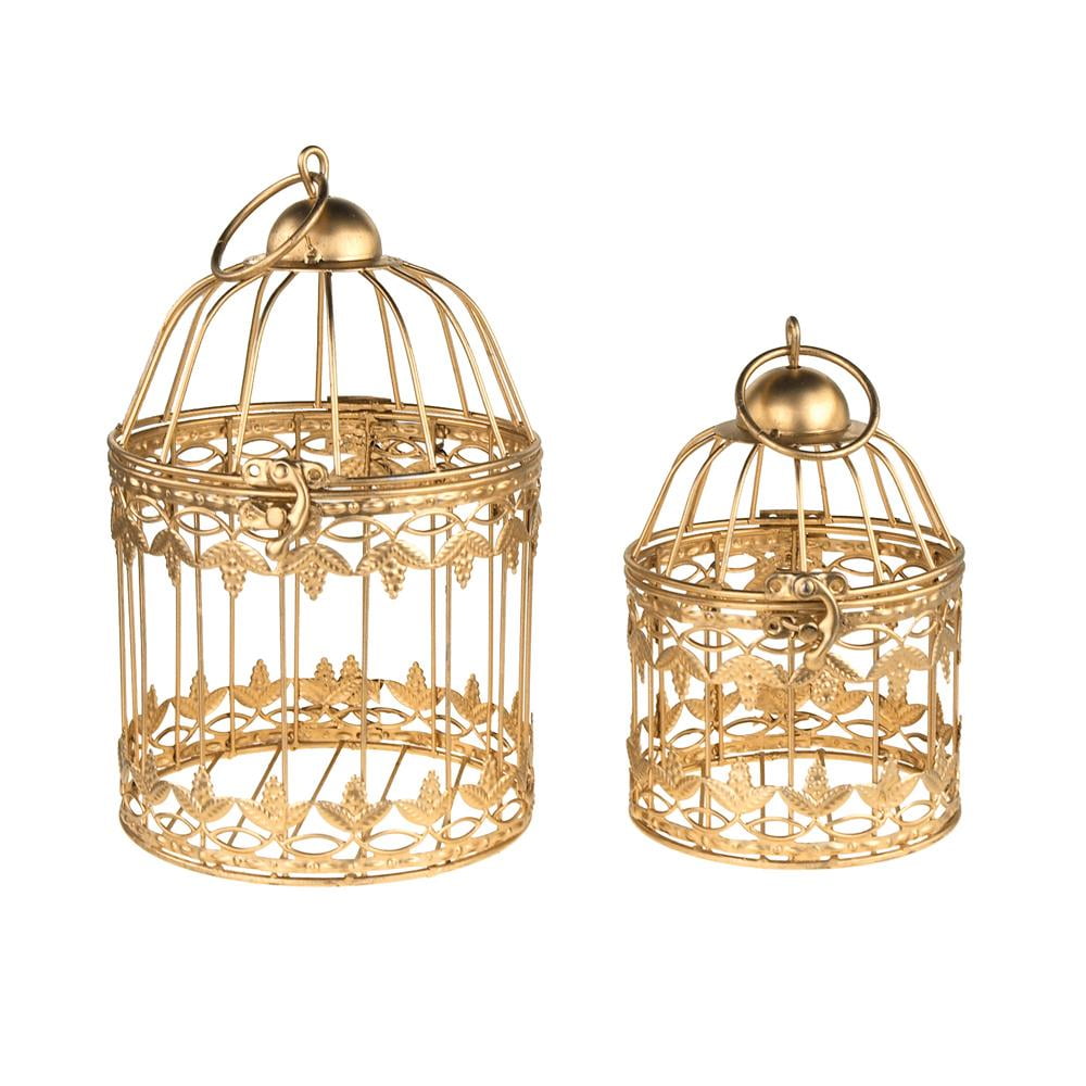 Gold Metal Wedding Bird Cage Centerpiece Small 2 Piece Walmart