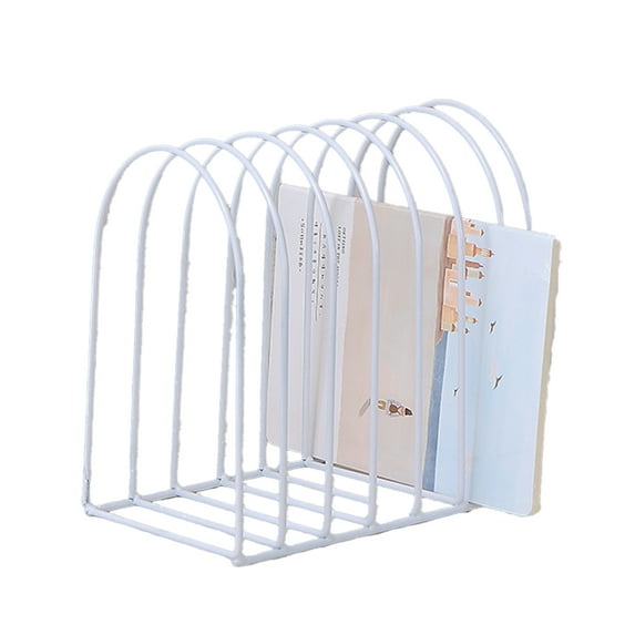 Gold Metal Wire File Folder Organizer Rack Vertical File Organizer for Desk Binder Holder File Sorter Stand - style:style1;
