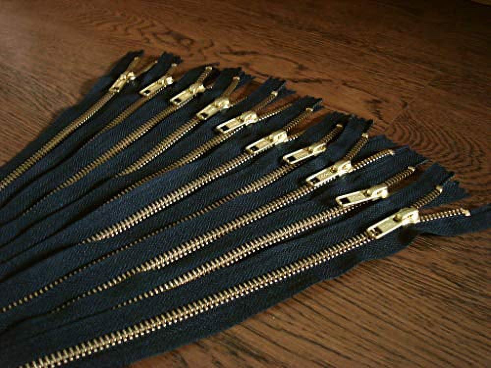 Gold Metal Zippers by YKK - no. 5 10 inch Zipper - 10 Pieces 