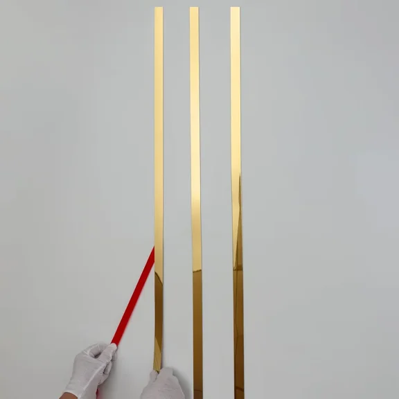 Taaizau Gold Metalized Mirror-Like Finish Molding Trim, Peel and Stick Strip for Mirror Frame, Wall, Fireplace and Home DIY Decoration (16.4 ft x 0.4 inch)