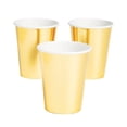 thumbnail image 1 of Gold Metallic 9 Oz Paper Cup - Party Supplies - 24 Pieces, 1 of 1
