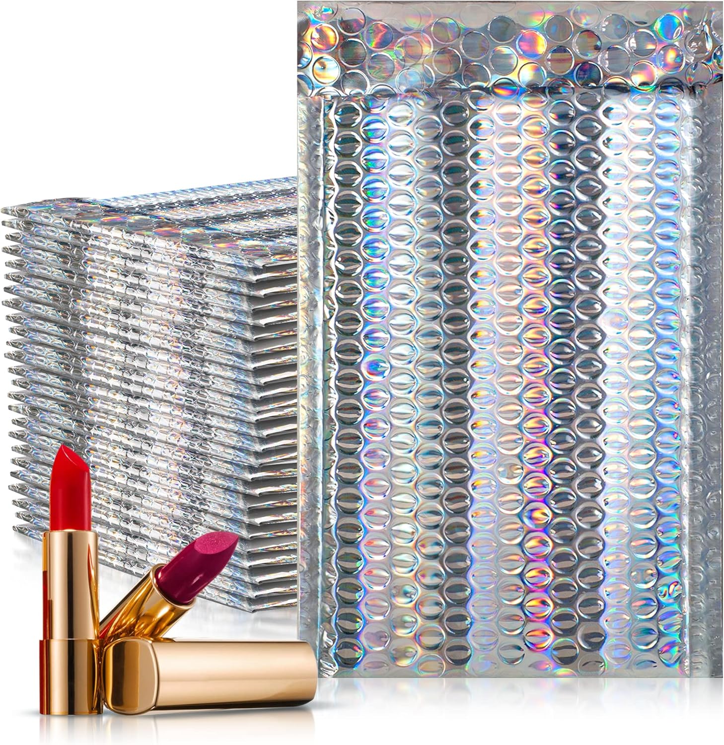 Gold Metallic Bubble Mailers, 13 x 11 Inches. 50 Pack Poly Mailers