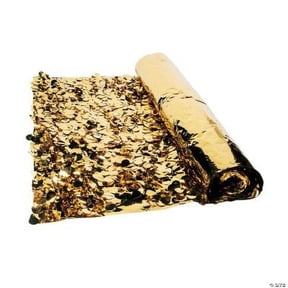 Gold Metallic Floral Sheeting Backdrop, Birthday, Party Decor, 1 Piece