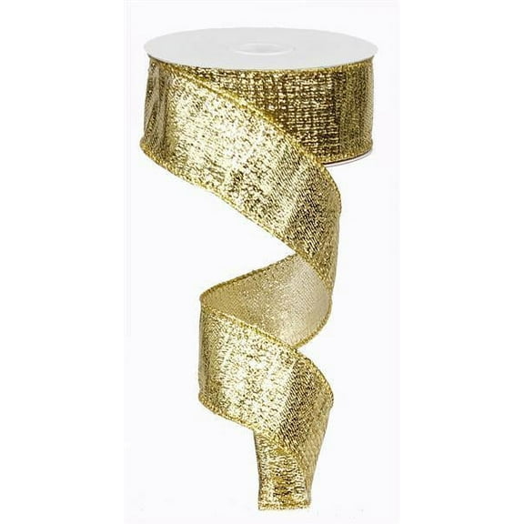 Gold Metallic Lame Wired Ribbon Red (1.5 Inches x 10 Yards) : RG0139908
