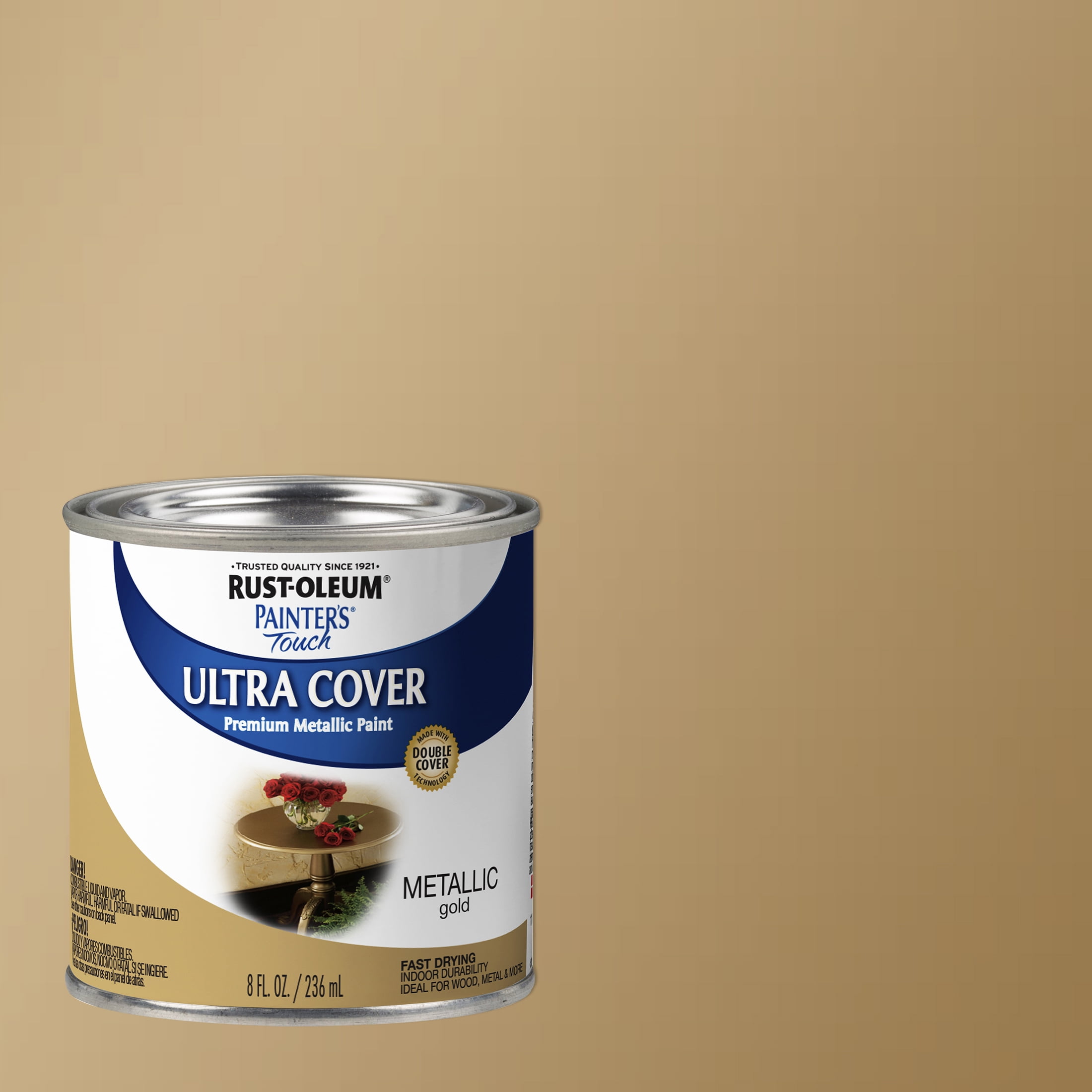 Gold Metallic, Rust-Oleum Painter's Touch Ultra Cover Satin, Half Pint, 6 Pack