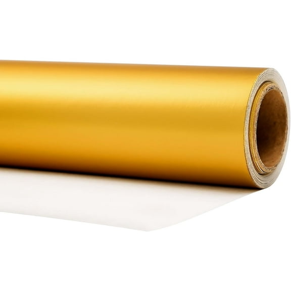 Gold Metallic Wrapping Paper Mini Rolls - Solid Matte Gift Paper Great for Weddings, Birthdays, Christmas - 17 Inches X 33 Feet