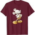 thumbnail image 1 of Gold Mickey Mouse Pose DTG Print Unisex T-Shirt,Maroon Color,Size YXS, 1 of 5