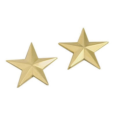 Gold - Military Brigadier General Stars Pin-On Insignia Pair BG