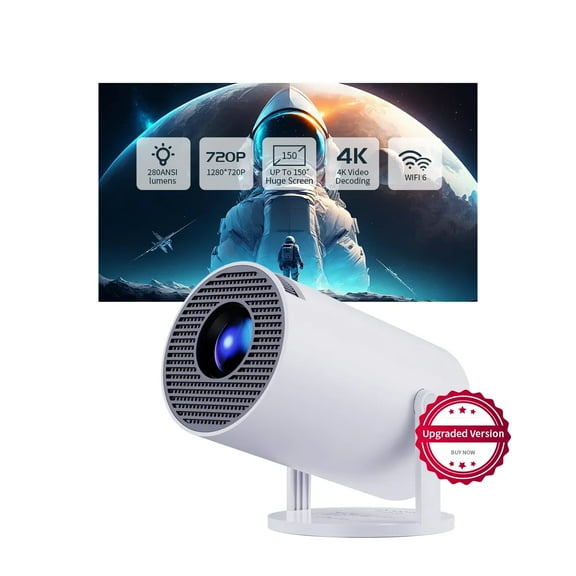 Gold Mini Projector with WIFI 6 and Bluetooth, 4K 1080P Support ,Electric Focus,for IOS/TV Stick,Kit