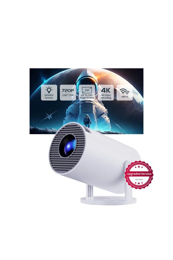 Mini Projector with WIFI 6 and Bluetooth, 4K 1080P Support ,Electric Focus,for IOS/TV Stick,Kit