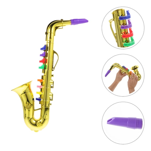 Gold Mini Trumpet with 8 Color-Coded Keys Engaging Musical Instrument for Young Learners