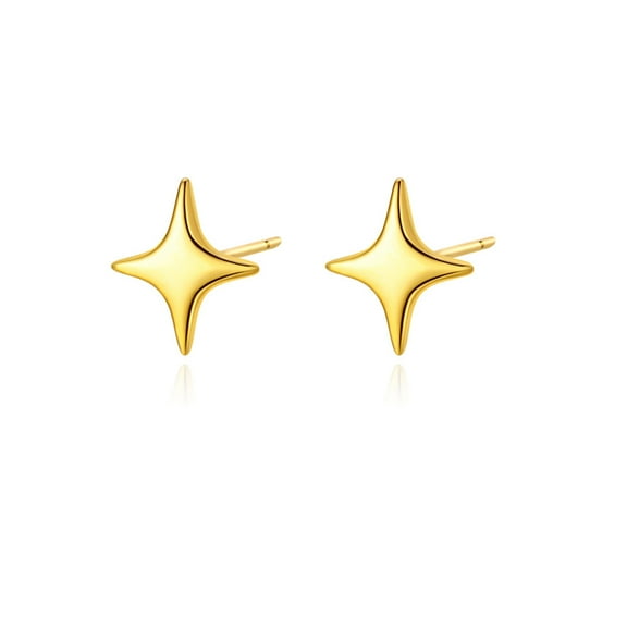 Gold Minimalist Cross Star Stud Earrings 925 Sterling Silver Cartilage Tragus Tiny Small Studs Earring for Women