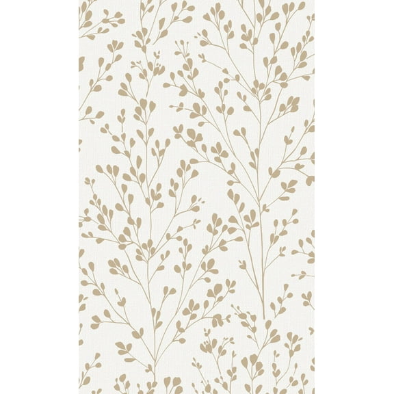 Gold Minimalist Tropical Leaves Printed Non-Woven Non-Pasted Textured Wallpaper 57 Sq. Ft.