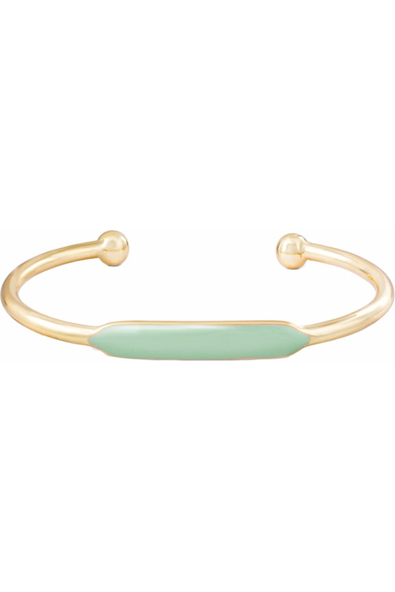 Gold Mint Enamel - Bangle Bracelet