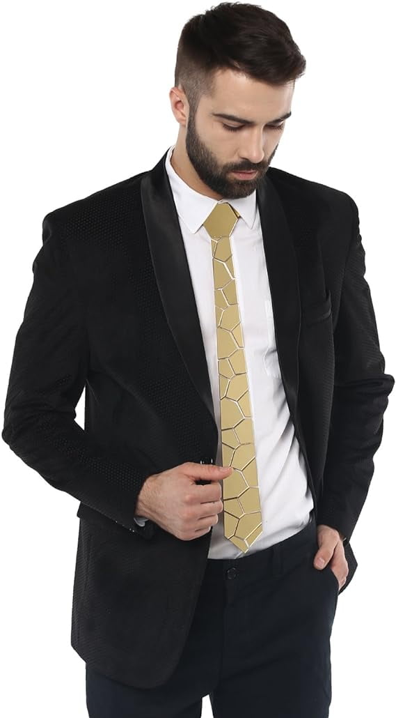Gold Mirror Pebble Convulsion Tech Tie