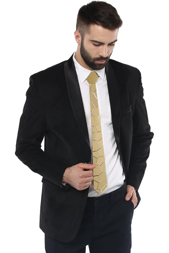 Gold Mirror Pebble Convulsion Tech Tie