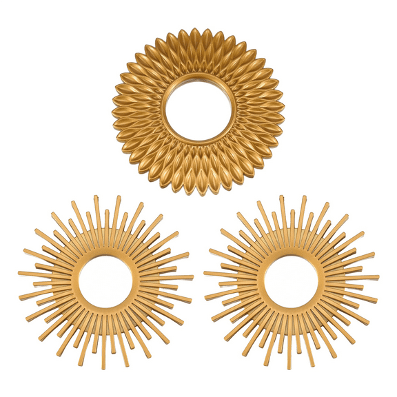 Gold Mirrors for Wall Pack of 3 - Room Decor & Home Decorative