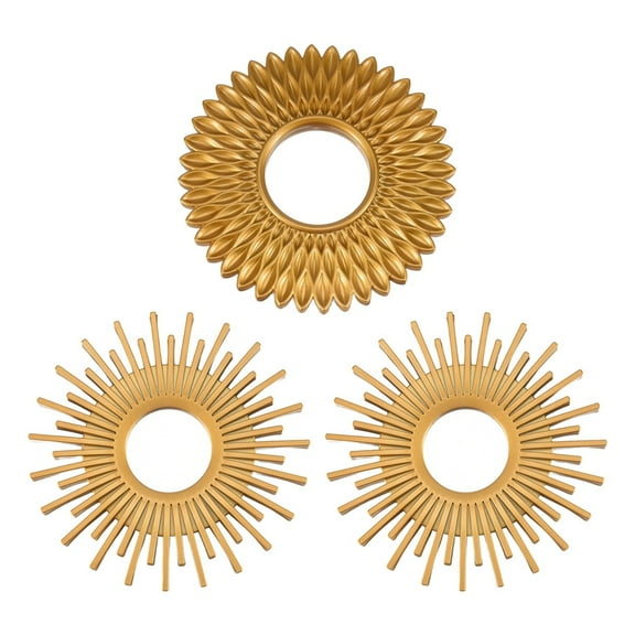 Gold Mirrors for Wall Pack of 3 - Wall Mirrors for Room Decor